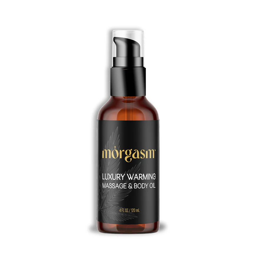 Morgasm Luxury Warming Massage & Body Oil bottle
